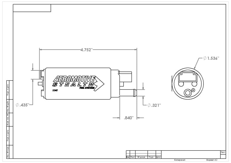 Aeromotive 340 Series Stealth In-Tank E85 Fuel Pump - Offset Inlet thumbnail 8
