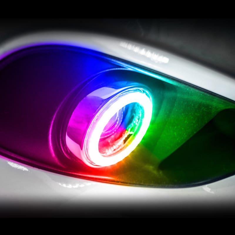 Oracle Chrysler 300/300C/SRT8 11-19 WP LED Projector Fog Halo Kit - ColorSHIFT thumbnail 2