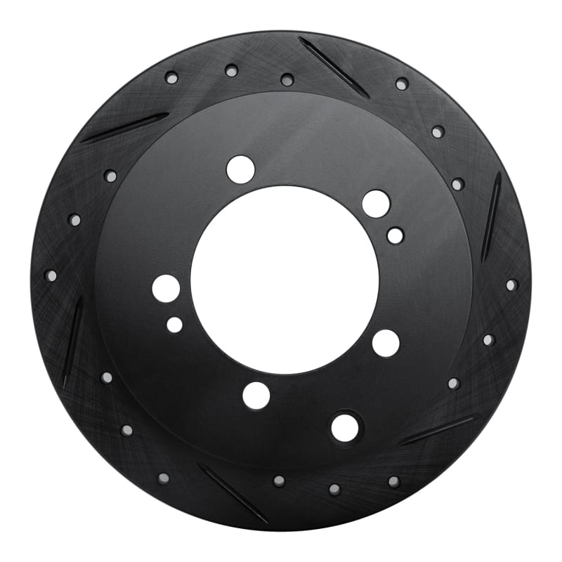 R1 94-07 Chrysler SEBRING Rear Right Drilled & Slotted Black Brake Rotor