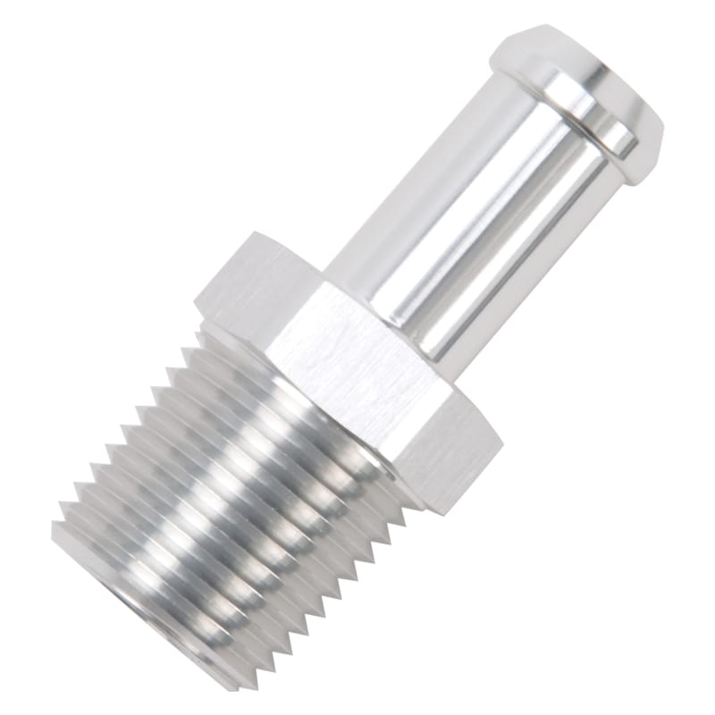 Edelbrock Hose End Straight 1/2In NPT to 1/2In Barb Clear Anodize thumbnail 3