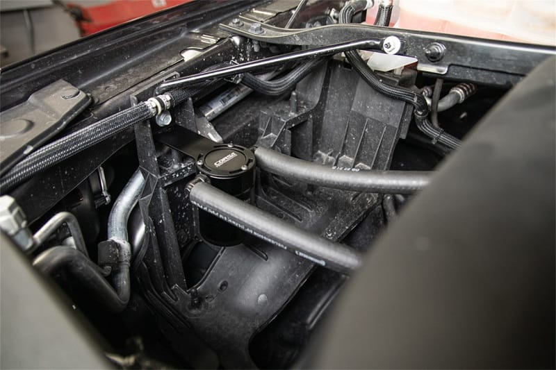Corsa 2021-2024 Dodge Ram TRX Crew Cab Aluminum Oil Catch Can w/Mounting Bracket thumbnail 3