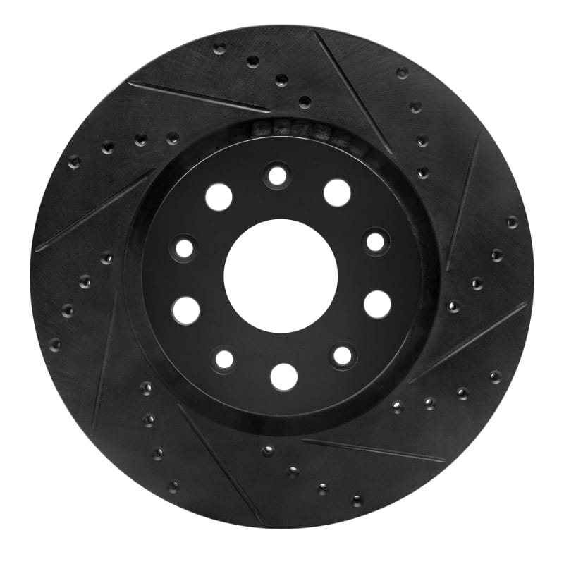 R1 2002-2018 Dodge Sprinter 2500 Rear Right Drilled & Slotted Black Brake Rotor