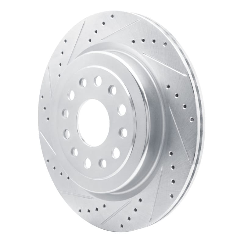 R1 19-25 Ram 1500 Rear Left Drilled & Slotted Silver Brake Rotor thumbnail 2