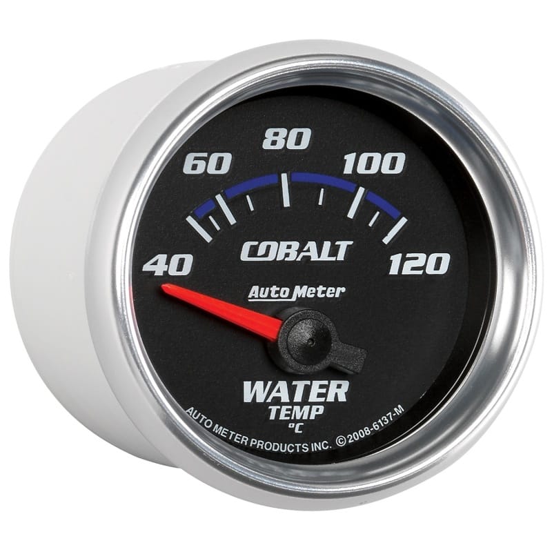 Autometer Cobalt 52mm Short Sweep Electronic 40-120 Deg C Water Temperature Gauge thumbnail 3