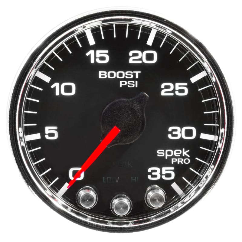 Autometer Spek-Pro Gauge Boost 2 1/16in 35psi Stepper Motor W/Peak & Warn Black/Chrome thumbnail 3