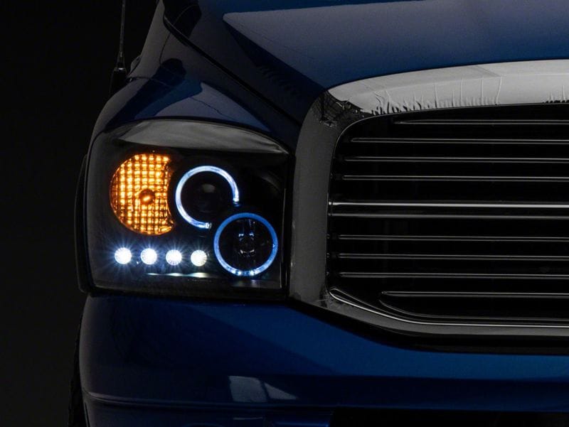 Raxiom 06-08 Dodge RAM 1500 LED Halo Projector Headlights- Black Housing (Clear Lens) thumbnail 2