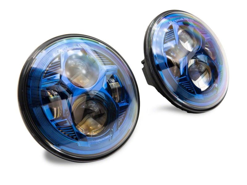 Raxiom 07-18 Jeep Wrangler JK 7-In LED Headlights- Blue Housing- Clear Lens thumbnail 2
