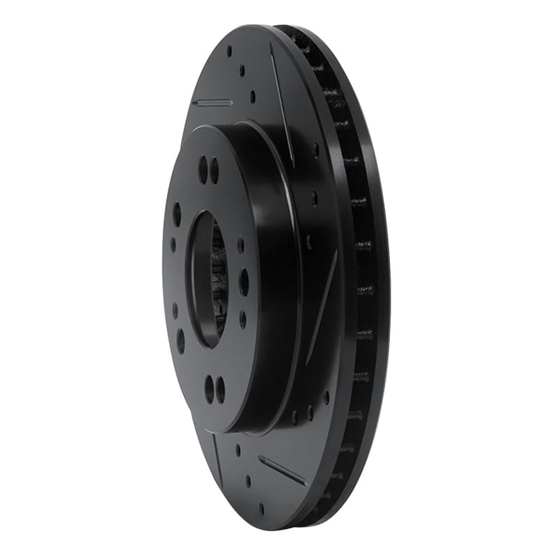 R1 90-05 Chrysler SEBRING Front Right Drilled & Slotted Black Brake Rotor thumbnail 2