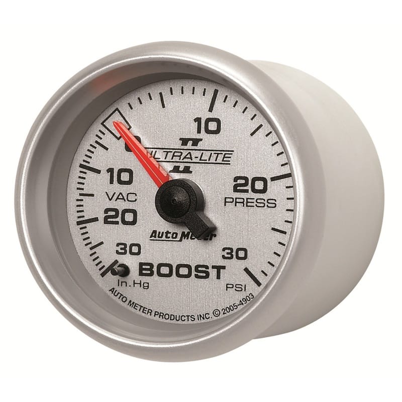 Autometer Ultra-Lite II 52mm 30 PSI Mechanical Boost Gauge thumbnail 2