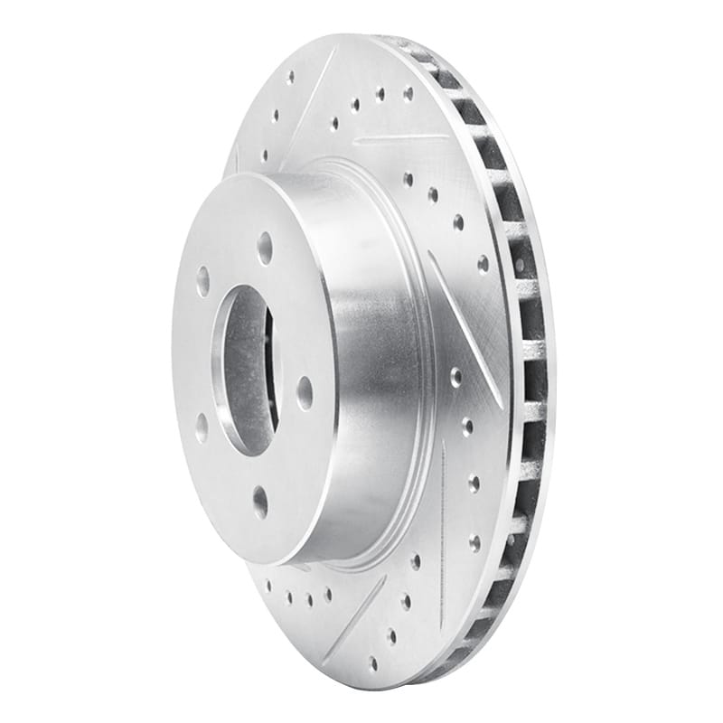 R1 87-90 Dodge DAKOTA 4WD Front Right Drilled & Slotted Silver Brake Rotor