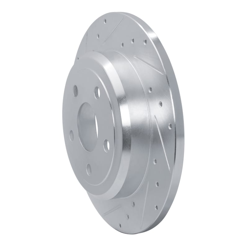 R1 2011-2022 Dodge Durango Rear Left Drilled & Slotted Silver Brake Rotor thumbnail 2