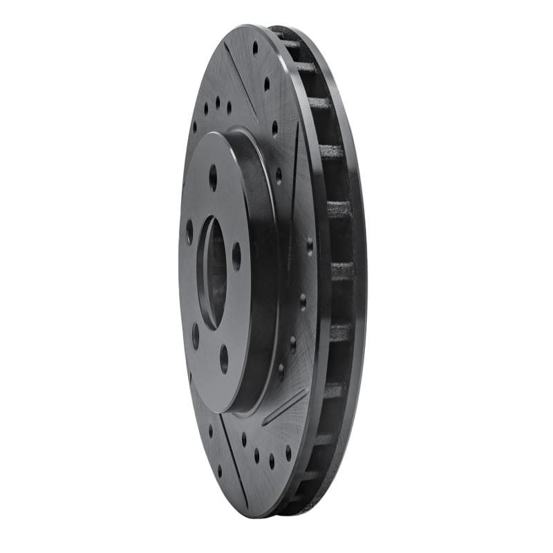 R1 84-95 Chrysler Town & Country Front Right Drilled & Slotted Black Brake Rotor thumbnail 2