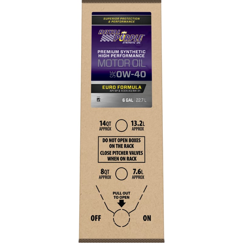 Royal Purple Premium Synthetic High Performance Euro Formula 0W40 Motor Oil - 6 Gallon Bag-In-Box thumbnail 2