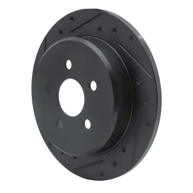 R1 03-10 Chrysler PT Cruiser Rear Left Drilled & Slotted Black Brake Rotor thumbnail 2