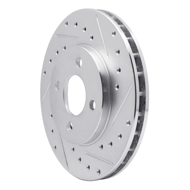 R1 83-88 Chrysler Executive Sedan Front Right Drilled & Slotted Silver Brake Rotor