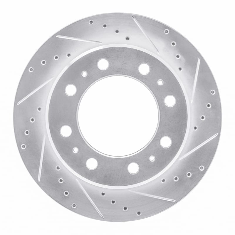 R1 09-25 Dodge Ram 2500 Rear Right Drilled & Slotted Silver Brake Rotor