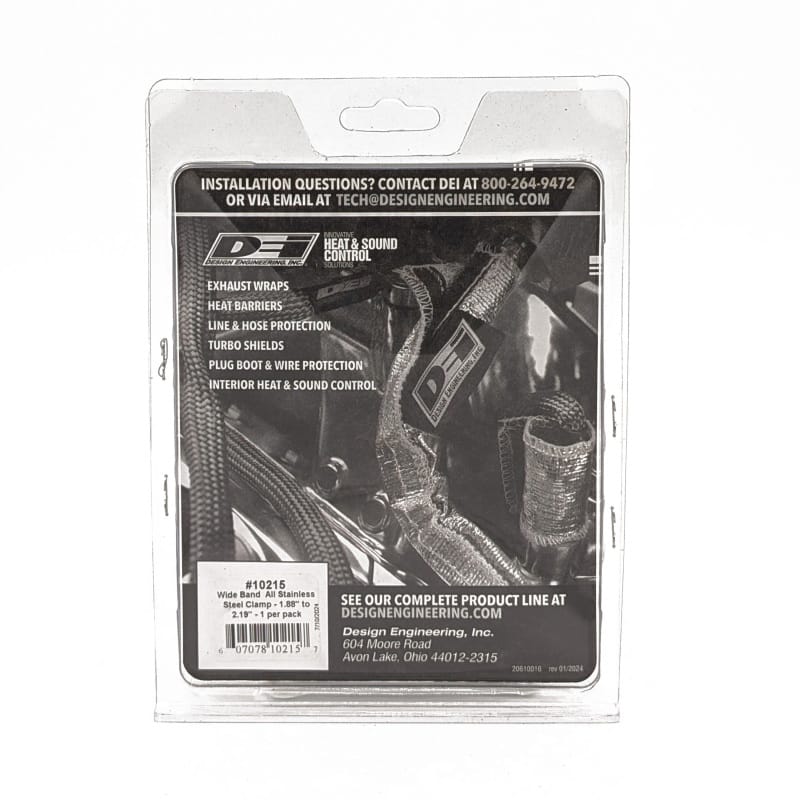 DEI Stainless Clamp 1.88in to 2.19in - Wide Band Clamp 1 per pack
