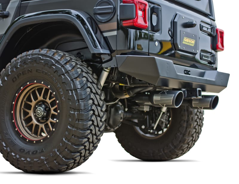 Gibson 07-10 Jeep Wrangler JK X 3.8L 2.5in Patriot Series Cat-Back Dual Split Exhaust - Blk Ceramic thumbnail 2