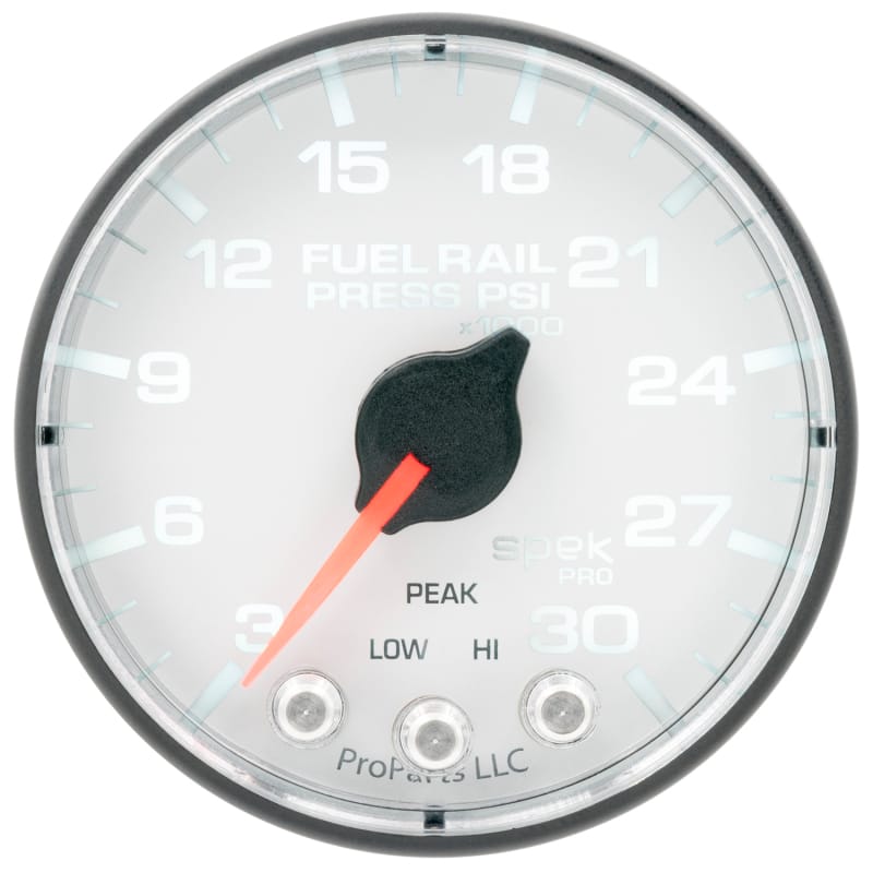 Autometer Spek-Pro 2 1/16in 30KPSI Stepper Motor W/Peak & Warn White/Black Rail Pressure Gauge thumbnail 2