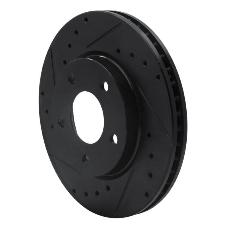 R1 07-17 Dodge CALIBER Front Left Drilled & Slotted Black Brake Rotor thumbnail 2
