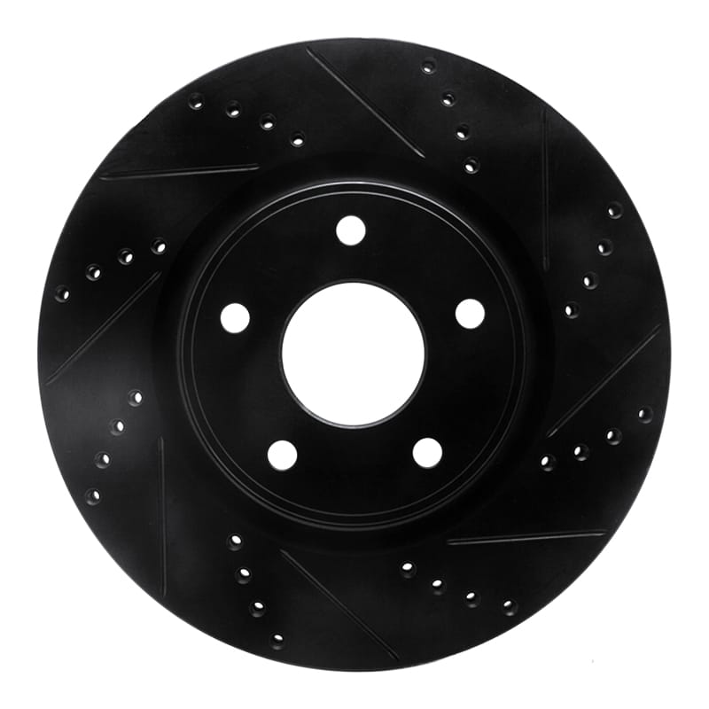 R1 12-25 Chrysler Voyager Front Right Drilled & Slotted Black Brake Rotor
