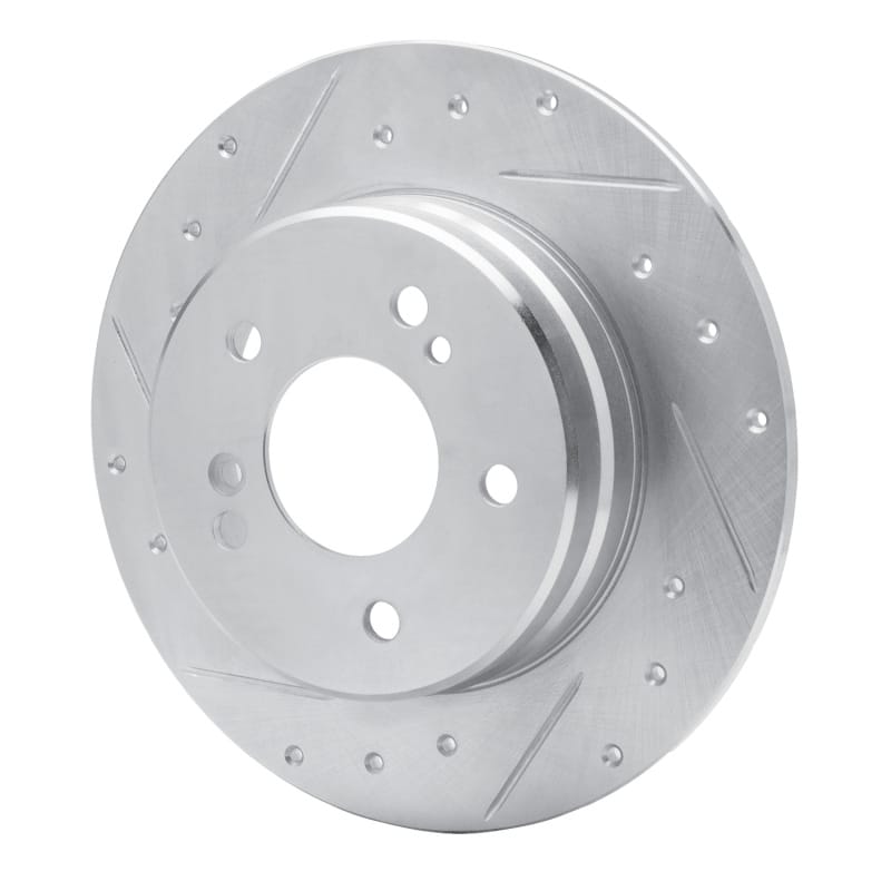 R1 87-15 Chrysler Crossfire Rear Left Drilled & Slotted Silver Brake Rotor thumbnail 2