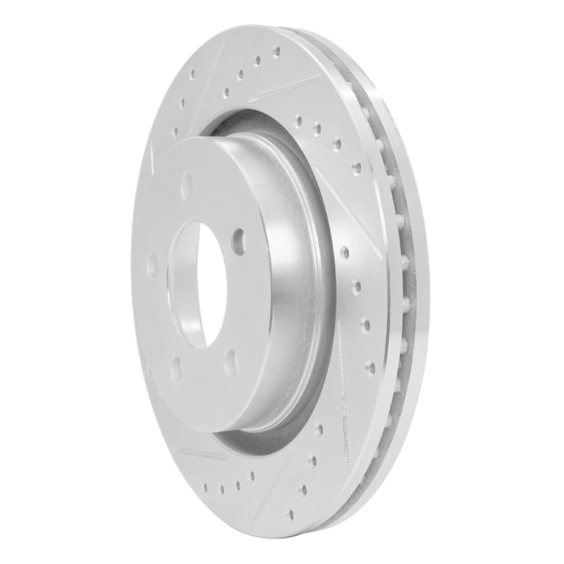 R1 99-04 Chrysler CONCORDE Front Left Drilled & Slotted Silver Brake Rotor