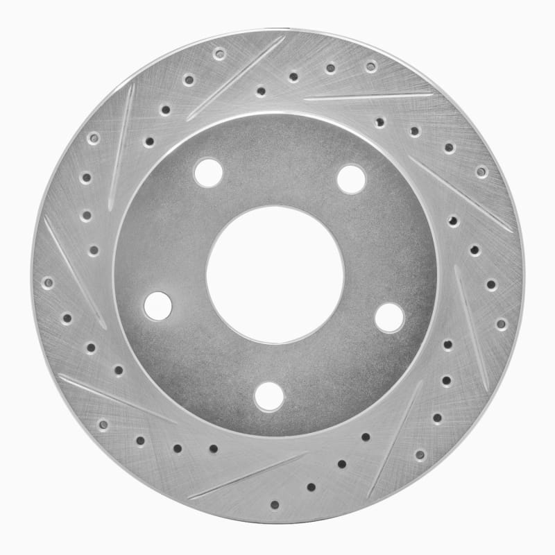 R1 94-99 Dodge Ram 1500 Pickup Front Left Drilled & Slotted Silver Brake Rotor - 631-40077L