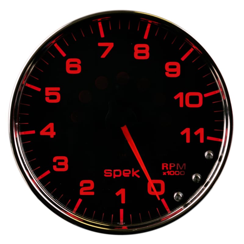 Autometer Spek-Pro Gauge Tachometer 5in 11K Rpm W/Shift Light & Peak Mem Black/Chrome - P23931 thumbnail 4
