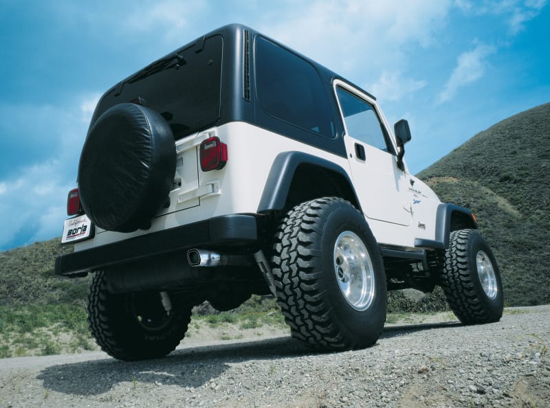 Borla 97-99 Jeep Wrangler 2.5/4.0L w/o Hitch Cat-Back 2.25in Single Sqr Angle Cut Phntm Rear thumbnail 3