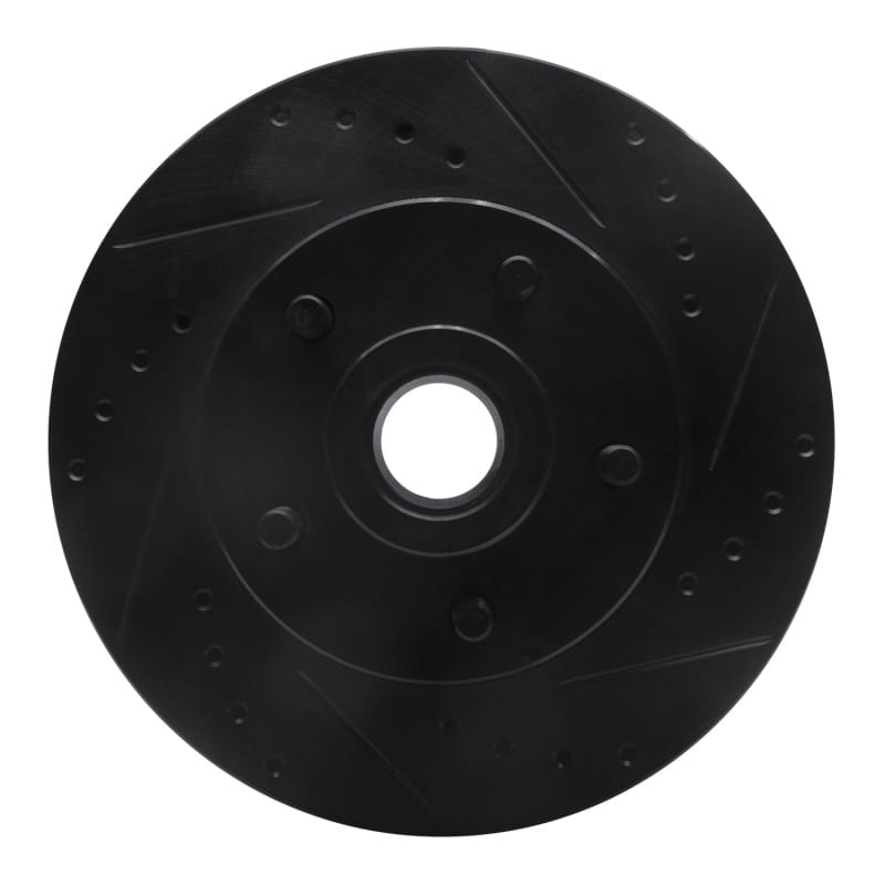 R1 73-89 Chrysler CORDOBA Front Right Drilled & Slotted Black Brake Rotor