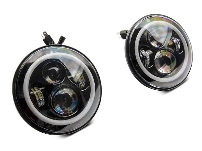 Raxiom 97-18 Jeep Wrangler TJ/JK Axial 7-Inch LED Headlights w/RGB Halo- Black Housing (Clear Lens) thumbnail 2