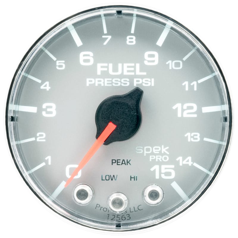 Autometer Spek-Pro Gauge Fuel Press 2 1/16in 15psi Stepper Motor W/Peak & Warn Slvr/Chrm - P315218 thumbnail 3