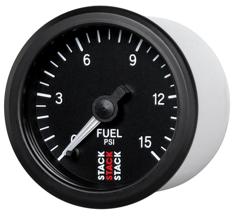 Autometer Stack 52mm 0-15 PSI 1/8in NPTF Male Pro Stepper Motor Fuel Pressure Gauge - Black thumbnail 2