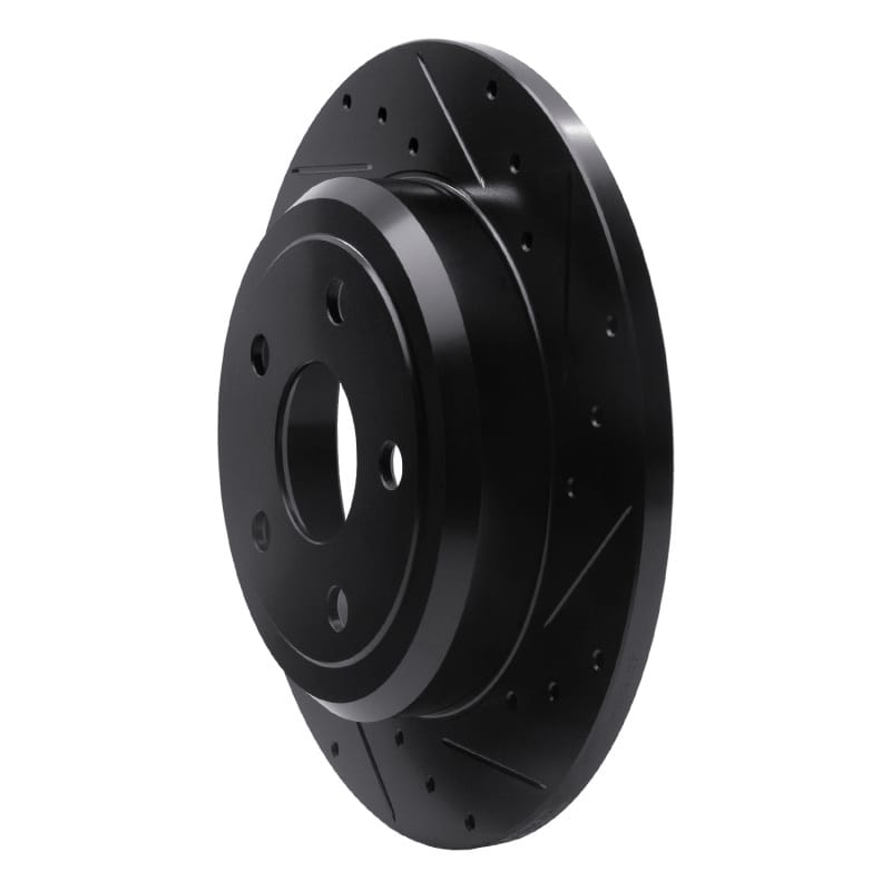 R1 11-22 Dodge Durango Rear Right Drilled & Slotted Black Brake Rotor thumbnail 2
