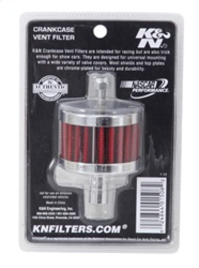 K&N Steel Base Crankcase Vent Filter 0.5in Vent OD x 2in OD x 1.5in Height thumbnail 3