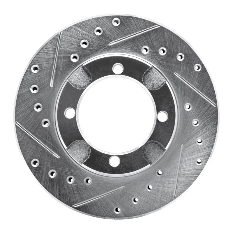 R1 91-92 Dodge COLT Front Left Drilled & Slotted Silver Brake Rotor - 631-72013L