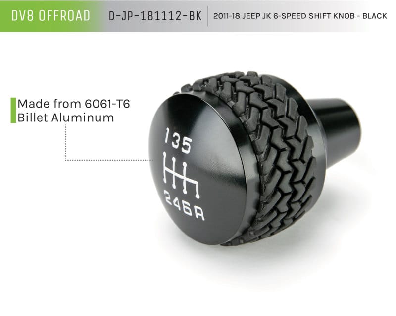 DV8 Offroad 2011-2018 Jeep JK 6-Speed Shift Knob Black thumbnail 5