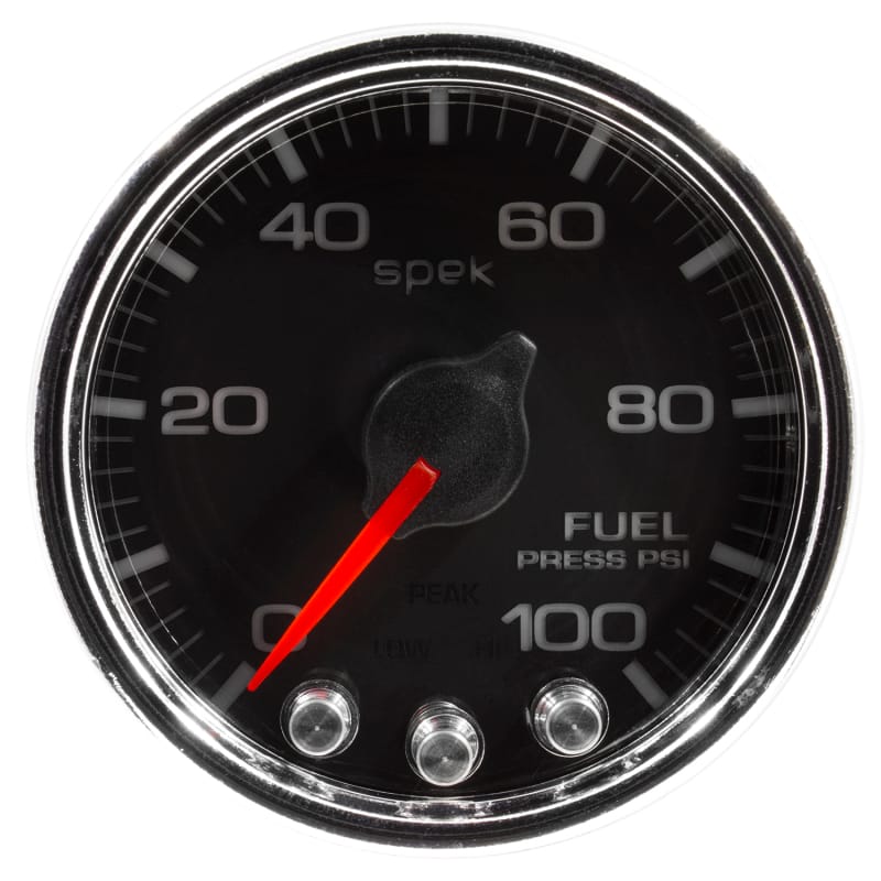 Autometer Spek-Pro Gauge Fuel Press 2 1/16in 100psi Stepper Motor W/Peak & Warn Blk/Chrm - P31431 thumbnail 2