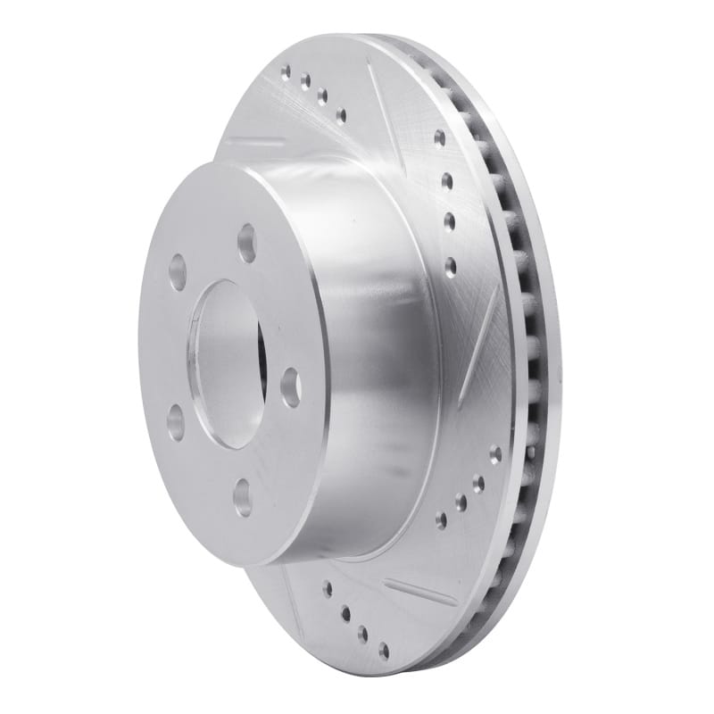R1 99-06 Jeep TJ (Canada - See Wrangler for US) Front Right Drilled & Slotted Silver Brake Rotor thumbnail 2