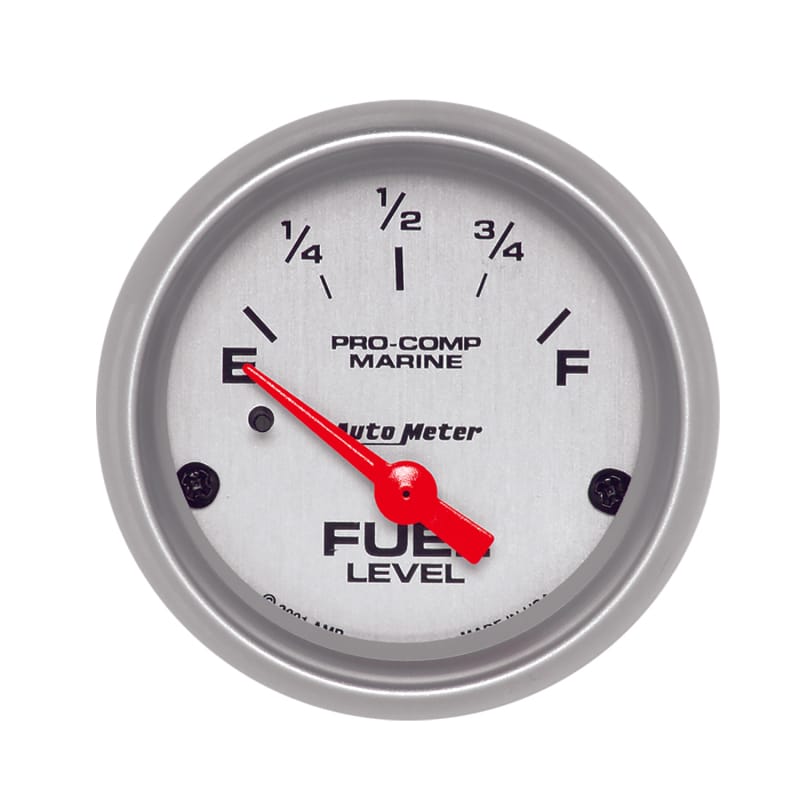 Autometer Marine Silver Ultra-Lite 2-1/16in Electric Fuel Level Gauge