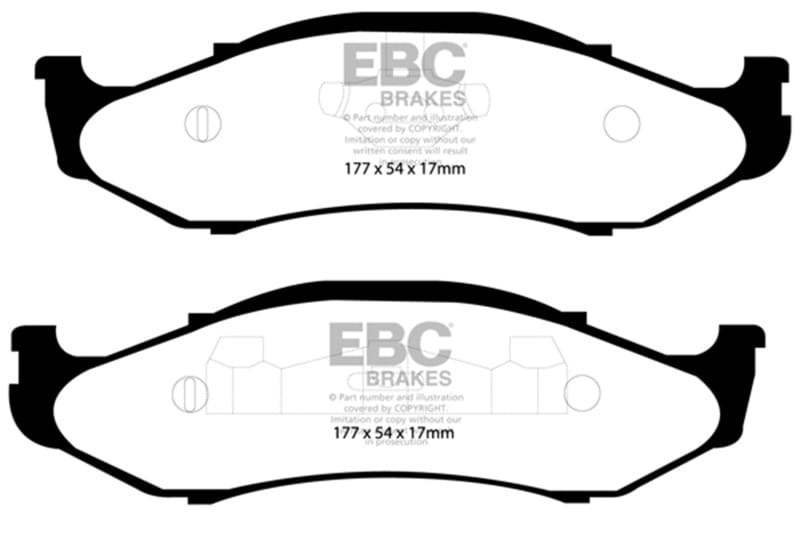 EBC 97-99 Jeep Cherokee 2.5 82mm High Rotors Extra Duty Front Brake Pads thumbnail 2
