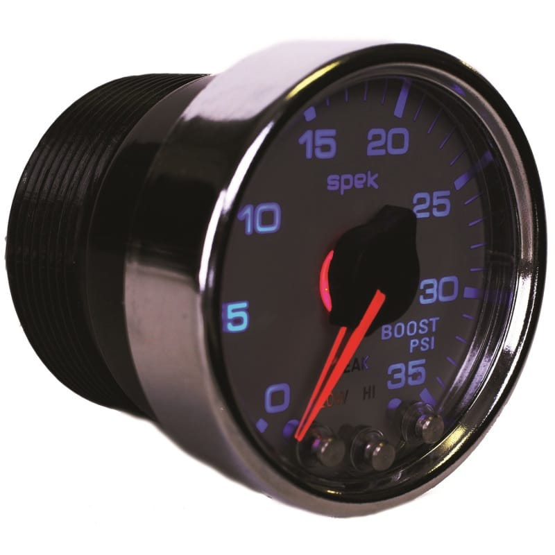 Autometer Spek-Pro Gauge Boost 2 1/16in 35psi Stepper Motor W/Peak & Warn Silver/Chrome thumbnail 3