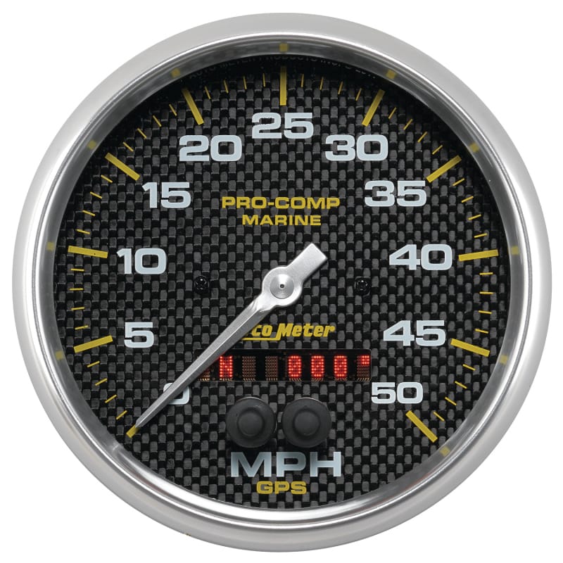 Autometer Speedometer Gauge 5 inch 50MPH GPS Marine Carbon Fiber thumbnail 2