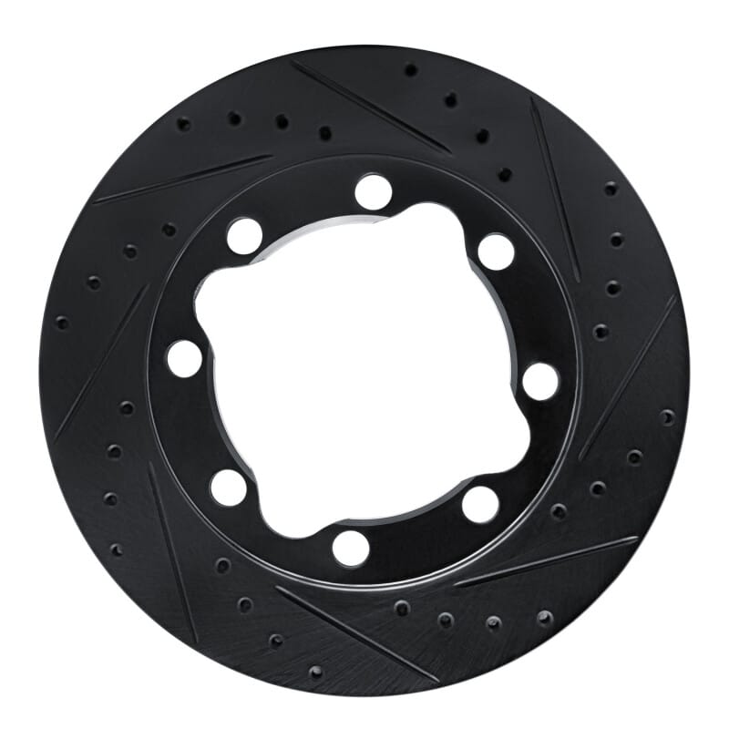 R1 92-00 Chevrolet K3500 Front Right Drilled & Slotted Black Brake Rotor