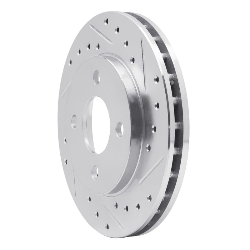 R1 81-87 Chrysler Town & Country Front Right Drilled & Slotted Silver Brake Rotor thumbnail 2