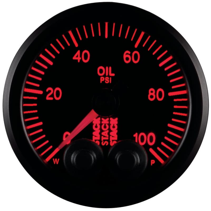 Autometer Stack Instruments Pro Control 52mm 0-100 PSI Oil Pressure Gauge - Black (1/8in NPTF Male) thumbnail 8