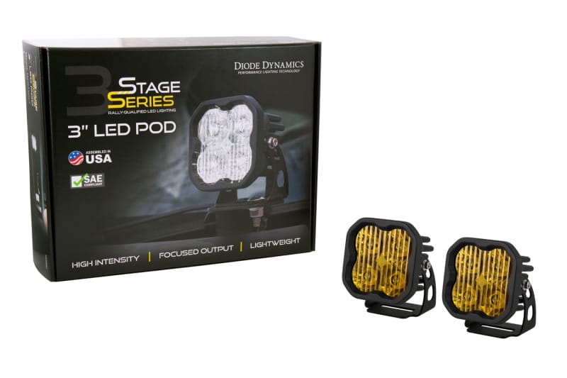 Diode Dynamics SS3 Sport ABL - Yellow Flood Standard (Pair) thumbnail 4