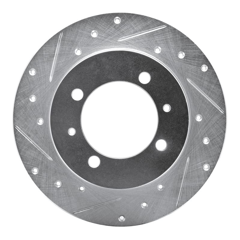 R1 88-93 Dodge COLT Rear Left Drilled & Slotted Silver Brake Rotor