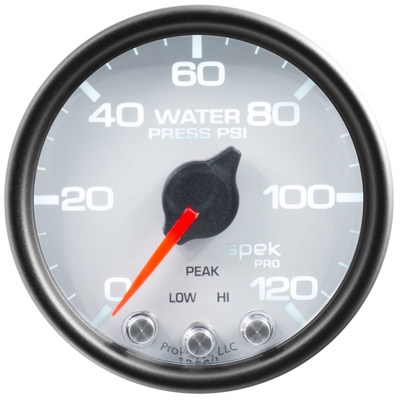 Autometer Spek-Pro Gauge Water Press 2 1/16in 120psi Stepper Motor W/Peak & Warn Wht/Blk thumbnail 3